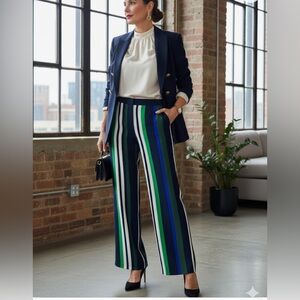 Banana Republic Multicolor Striped Wide Leg Pants